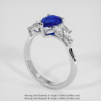 1.59 Ct. Blue Sapphire Ring, Platinum 950 2