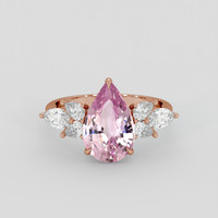 3.01 Ct. Pinkish Purple Sapphire Ring, 14K Rose Gold 1