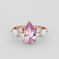 3.01 Ct. Pinkish Purple Sapphire Ring, 18K Rose Gold 1