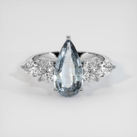 2.83 Ct. Greyish Blue Sapphire Ring, 10K White Gold 1
