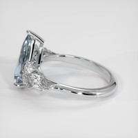 2.83 Ct. Greyish Blue Sapphire Ring, 10K White Gold 4