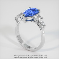 3.04 Ct. Sapphire Ring, 14K White Gold 2