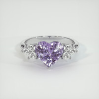 3.00 Ct. Pinkish Purple Sapphire Ring, 14K White Gold 1