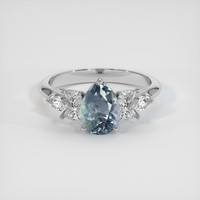 2.41 Ct. Sapphire Ring, 14K White Gold 1