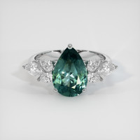 2.96 Ct. Sapphire Ring, 14K White Gold 1