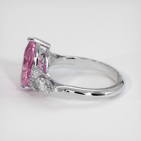 3.00 Ct. Pink Sapphire Ring, 18K White Gold 4
