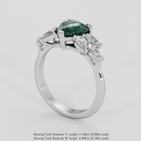 1.70 Ct. Bluish Green Sapphire Ring, 18K White Gold 2