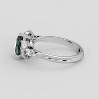 1.70 Ct. Bluish Green Sapphire Ring, 18K White Gold 4