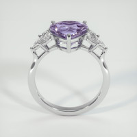 3.00 Ct. Pinkish Purple Sapphire Ring, 18K White Gold 3