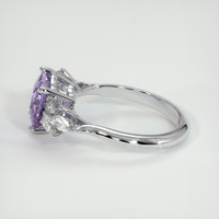 3.00 Ct. Pinkish Purple Sapphire Ring, 18K White Gold 4