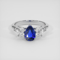 1.59 Ct. Blue Sapphire Ring, 18K White Gold 1