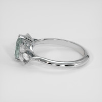 1.09 Ct. Bluish Green Sapphire Ring, 18K White Gold 4