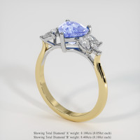 1.63 Ct. Blue Sapphire Ring, 14K White & Yellow 2