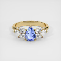 1.10 Ct. Blue Sapphire Ring, 10K Yellow Gold 1