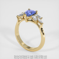 1.10 Ct. Blue Sapphire Ring, 10K Yellow Gold 2