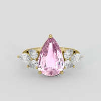 4.11 Ct. Purplish Pink Sapphire Ring, 10K Yellow Gold 1