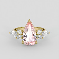 3.90 Ct. Peach Sapphire Ring, 10K Yellow Gold 1