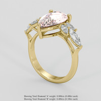 3.90 Ct. Peach Sapphire Ring, 10K Yellow Gold 2