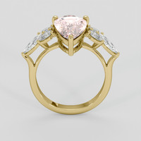 3.90 Ct. Peach Sapphire Ring, 10K Yellow Gold 3