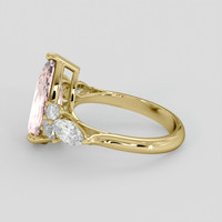3.90 Ct. Peach Sapphire Ring, 10K Yellow Gold 4