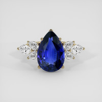 5.70 Ct. Blue Sapphire Ring, 14K Yellow Gold 1
