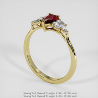 1.02 Ct. Ruby Ring, 14K Yellow Gold 2