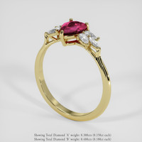 1.51 Ct. Purplish Red Ruby Ring, 14K Yellow Gold 2
