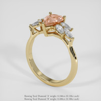 1.14 Ct. Padparadscha Sapphire Ring, 14K Yellow Gold 2