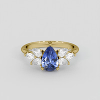 1.31 Ct. Blue Sapphire Ring, 14K Yellow Gold 1