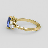 1.31 Ct. Blue Sapphire Ring, 14K Yellow Gold 4
