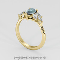 1.09 Ct. Bluish Green Sapphire Ring, 14K Yellow Gold 2