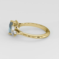 1.09 Ct. Bluish Green Sapphire Ring, 14K Yellow Gold 4