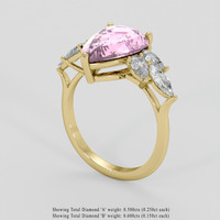 4.11 Ct. Purplish Pink Sapphire Ring, 14K Yellow Gold 2