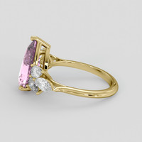 4.11 Ct. Purplish Pink Sapphire Ring, 14K Yellow Gold 4