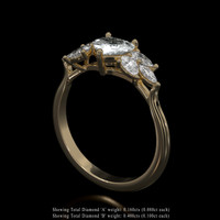 0.67 Ct. White Sapphire Ring, 14K Yellow Gold 2