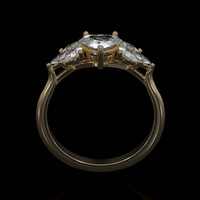 0.67 Ct. White Sapphire Ring, 14K Yellow Gold 3