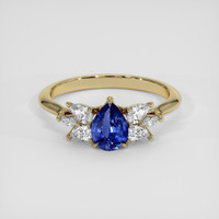 0.67 Ct. Blue Sapphire Ring, 18K Yellow Gold 1