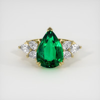 4.29 Ct. Emerald Ring, 18K Yellow Gold 1