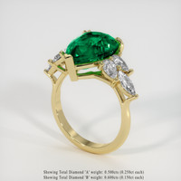 4.29 Ct. Emerald Ring, 18K Yellow Gold 2