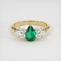 1.03 Ct. Emerald Ring, 18K Yellow Gold 1