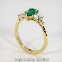 1.03 Ct. Emerald Ring, 18K Yellow Gold 2