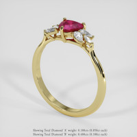 1.16 Ct. Pinkish Red Ruby Ring, 18K Yellow Gold 2