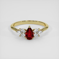 1.02 Ct. Ruby Ring, 18K Yellow Gold 1