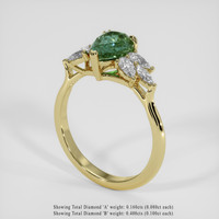 1.51 Ct. Bluish Green Sapphire Ring, 18K Yellow Gold 2