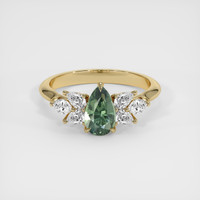 1.62 Ct. Green Sapphire Ring, 18K Yellow Gold 1