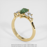 1.62 Ct. Green Sapphire Ring, 18K Yellow Gold 2