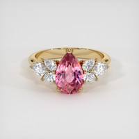 2.02 Ct. Padparadscha Sapphire Ring, 18K Yellow Gold 1