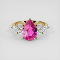 2.53 Ct. Pink Sapphire Ring, 18K Yellow Gold 1