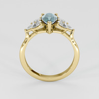 1.09 Ct. Bluish Green Sapphire Ring, 18K Yellow Gold 3