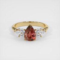 2.32 Ct. Orangish Brown Sapphire Ring, 18K Yellow Gold 1